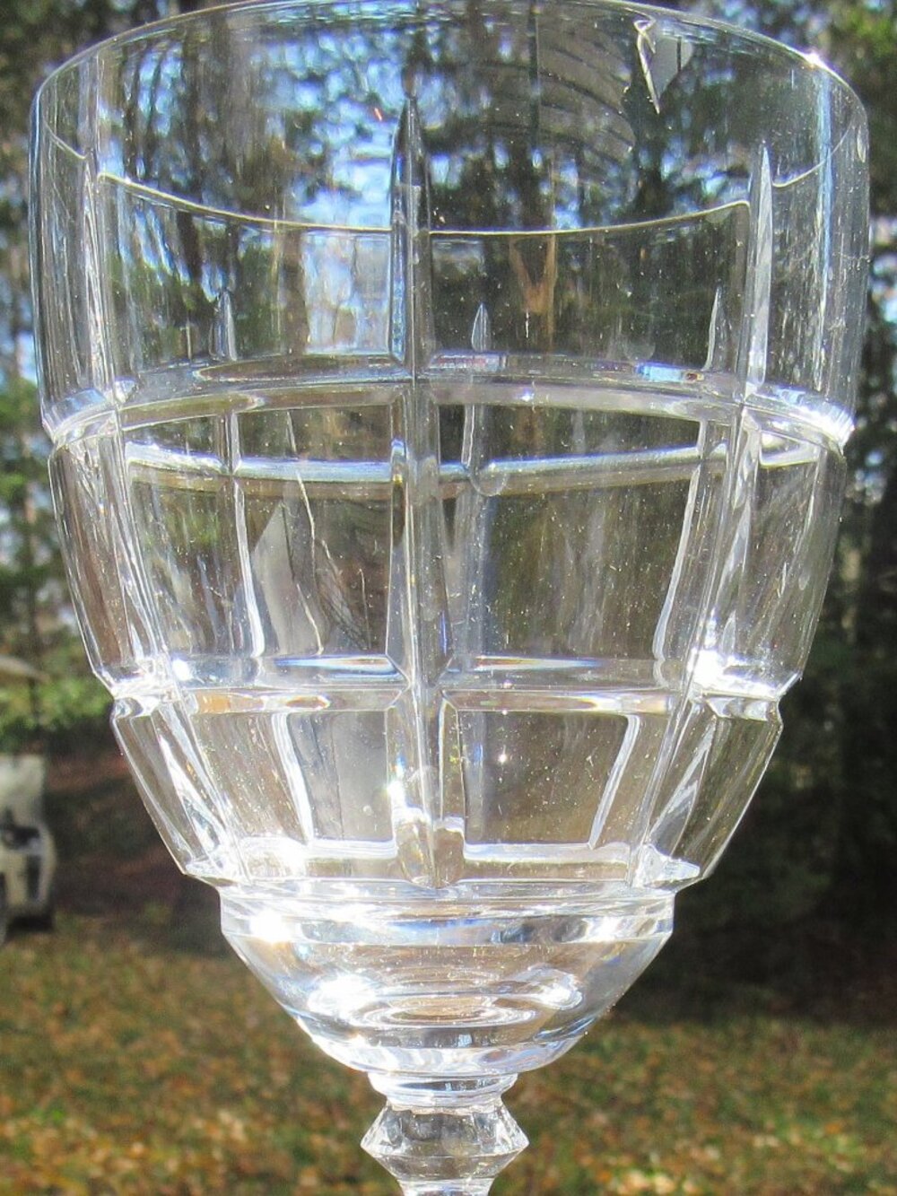 Waterford Marquis Crystal Wine Glass WAT56 7.25" High, Faceted Stem Signed  C421
